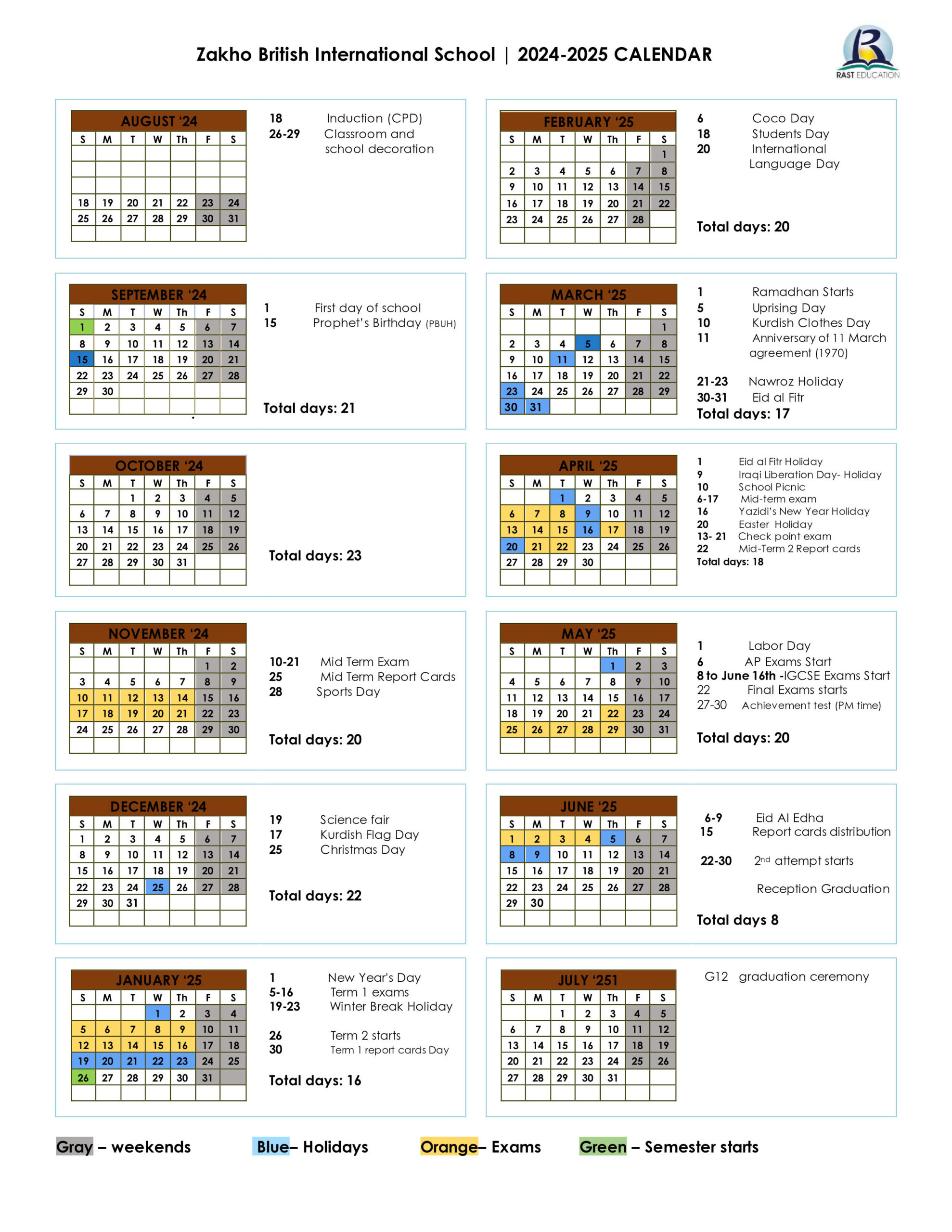 1Calendar 2024-2025- Updated (10-10-2024) ZBIS (3)